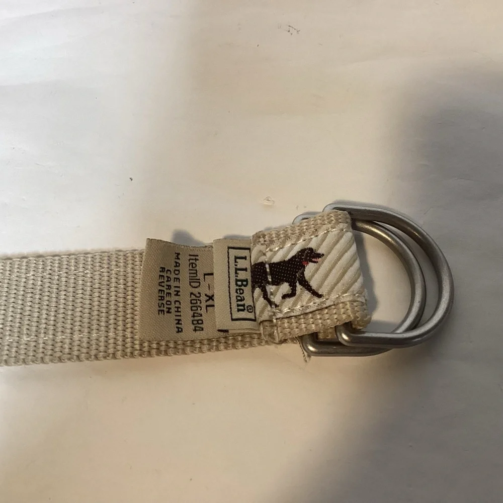 L.L. Bean Belt tan striped with Labrador retrievers Men’s unisex size L / XL - Picture 4 of 11